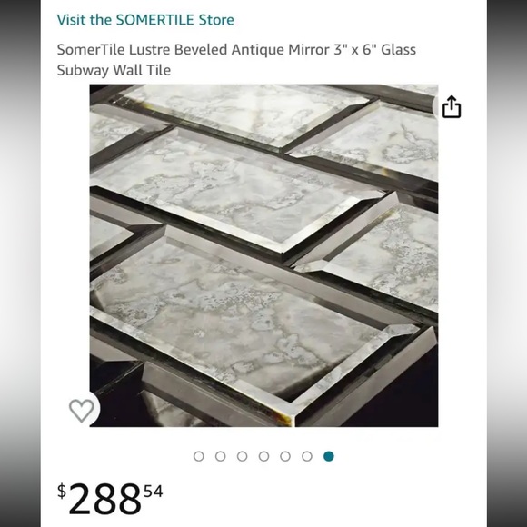 7 NEW BOXES of Lustre Beveled Antique Mirror 3" x 6" Glass Subway Wall Tile - Picture 12 of 16